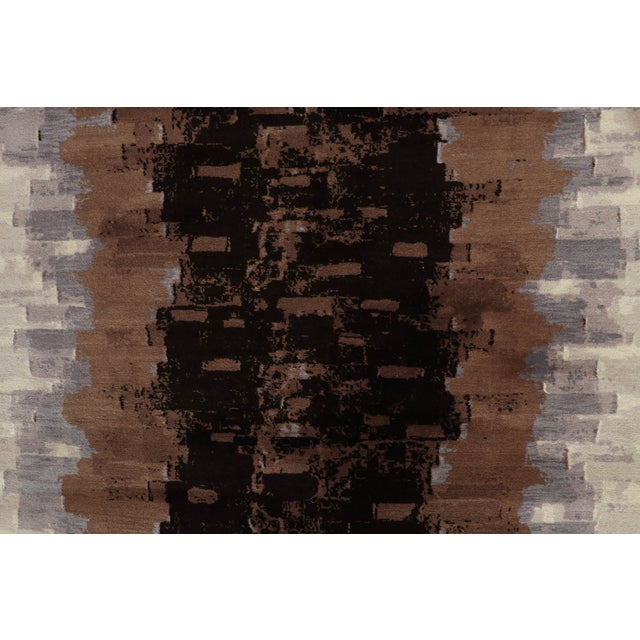 Rug & Kilim’s Art Deco Style Contemporary Rug in Brown, Black and Gray Patterns For Sale In New York - Image 6 of 7