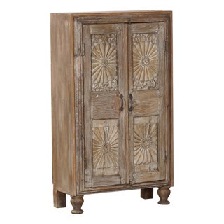 Antique Anglo-Indian Teakwood Small Armoire/Almirah For Sale