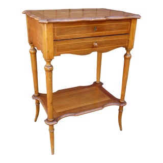 Antique French Inlay Dressing Side Table For Sale