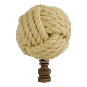 Nautical Knot Lamp Finial in Butter Yellow on Bronze Hardware