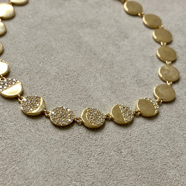 Contemporary Syna Yellow Gold Cosmic Moon Phase Bracelet For Sale - Image 3 of 5