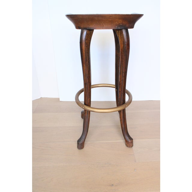 MCM Jean of Topanga Carved Bar Stools/Set of Three For Sale In Los Angeles - Image 6 of 6