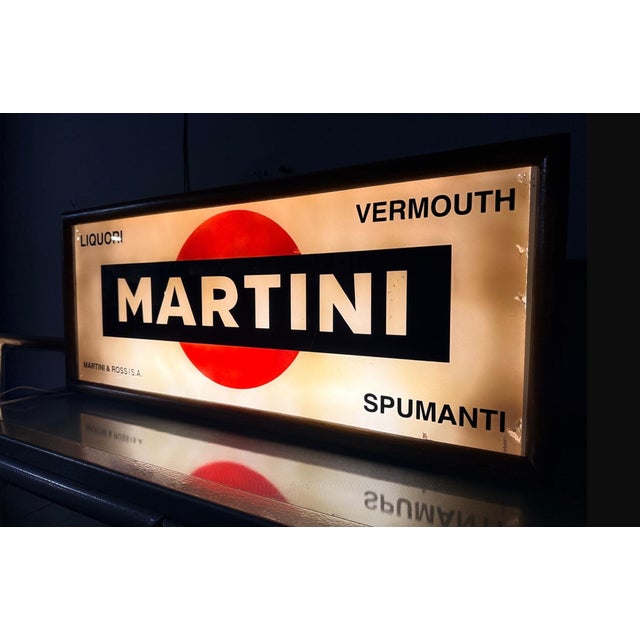 Wood Vintage Illuminated Martini Sign, 1970s For Sale - Image 7 of 8