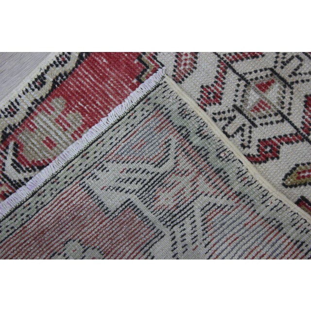 1980s Traditional Red Old Doormat Rug For Sale - Image 10 of 12