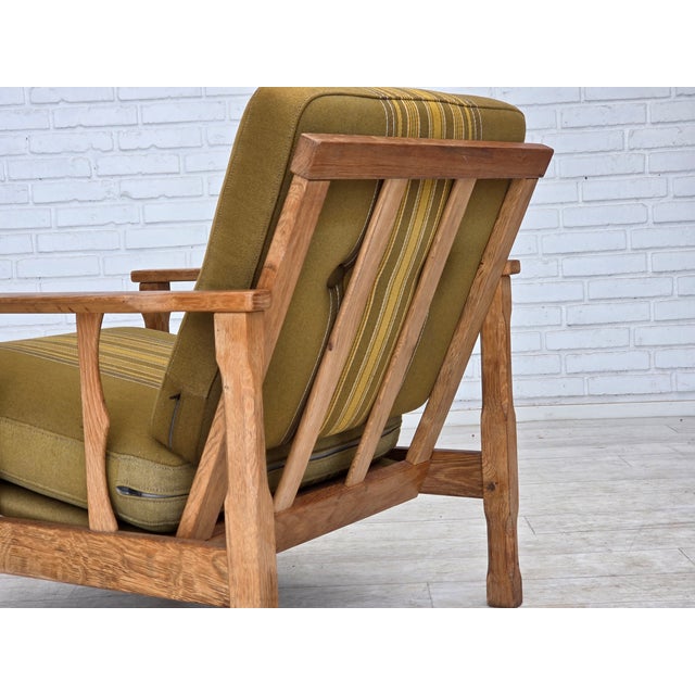 Vintage Danish Lounge Chair in Furniture Wool and Oak, 1970s For Sale - Image 15 of 18