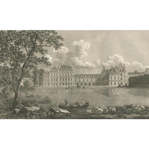 Louis-Pierre Baltard, Antique View of Château De Fontainebleau, 1803, Engraving For Sale - Image 4 of 11