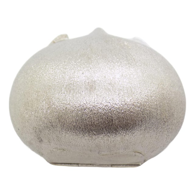 Vintage Italian Handmade Genuine Silver Chestnut Shaped Pill Snuff Trinket Box For Sale