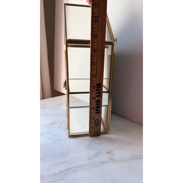 2000 - 2009 Glass Gold Display Cabinet Wall Curio Cabinet Collectibles Case For Sale - Image 5 of 8