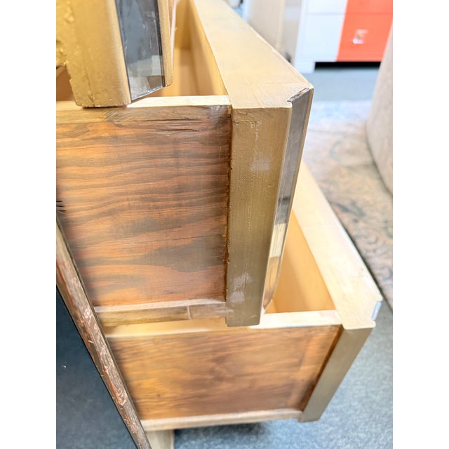 Mid 20th Century Custom Verre Eglomise Three Drawer Dresser For Sale In San Francisco - Image 6 of 12