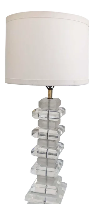 1970s Karl Springer Style Lucite Table Lamp