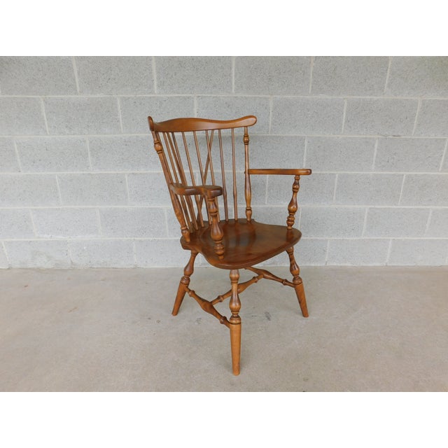 Ethan Allen Heirloom Nutmeg Braceback Windsor Arm Chair 10-6020A Very Good Original Condition, original finish, normal...