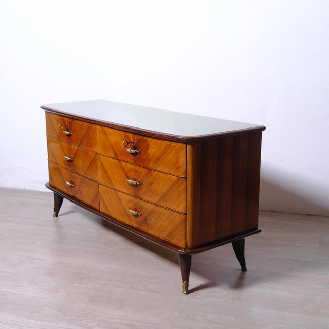 Brown Vintage Italian Como Chest of Drawers, 1950s For Sale - Image 8 of 18