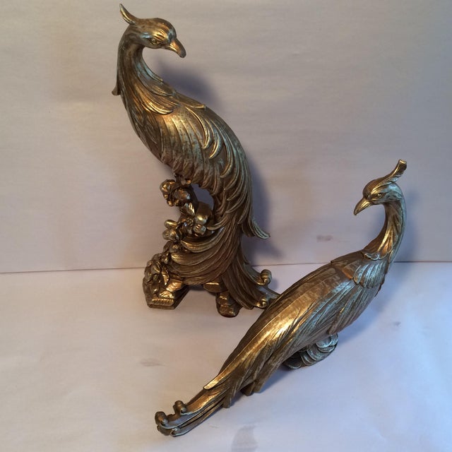 MidCentury Modern Syroco Wood (Plastic) Peacocks a Pair Chairish