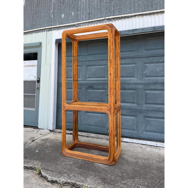 Gabriella Crespi Split Reed Tall Bookcase or Étagère in the Style of Gabriella Crespi For Sale - Image 4 of 12