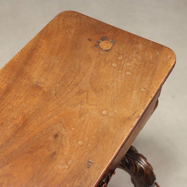 Small Antique Italian Side Table in Carved Walnut For Sale - Image 11 of 12