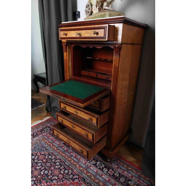 Brown First Republic Secretary with a Hinged Top, 1920s For Sale - Image 8 of 9