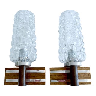 Vintage Bubble Glass Sconces, 1960s, Set of 2 For Sale