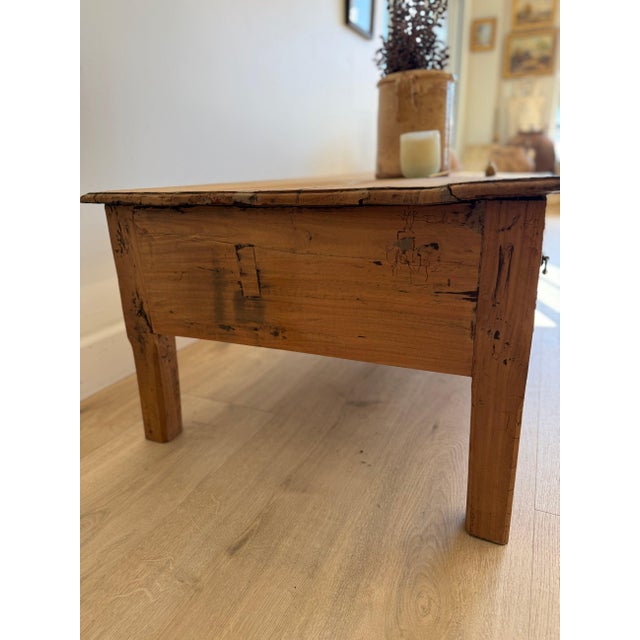 Antique French Coffee Table with Two Drawers For Sale - Image 9 of 10