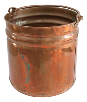 Large Danish Copper Bucket Plant Pot, 1960s