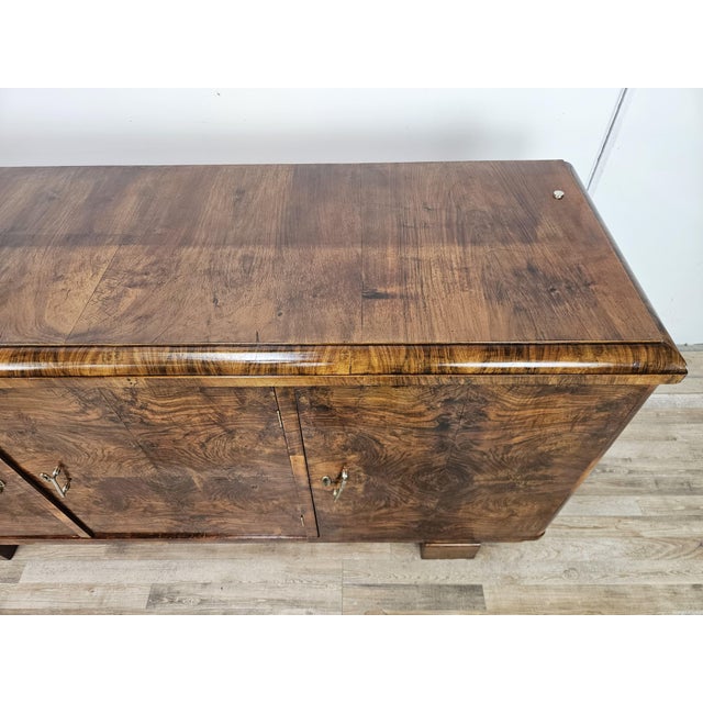Brown Art Deco Three-Door Walnut Burl Sideboard, 1940 For Sale - Image 8 of 18