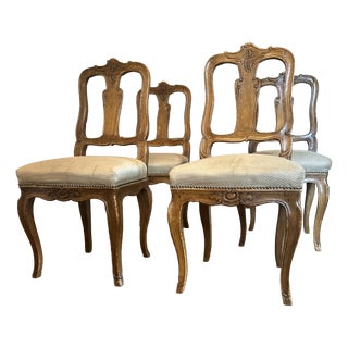 Antique Original Baroque Chairs, Walnut, Circa 1760, Set of 4 For Sale