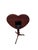 Brown 1990s Bombay Company Mahogany Flip Top Side Table Pedestal Stand Queen Ann Heart Shape For Sale - Image 8 of 14
