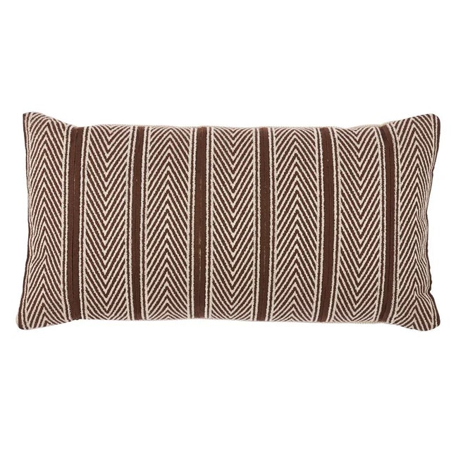 Boho Chic Schumacher Nicholson 24" Lumbar Pillow in Brown For Sale - Image 3 of 3