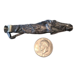 Antique C1890 Silver Plate Horse Head Figural Cigar Cutter Equestrian For Sale