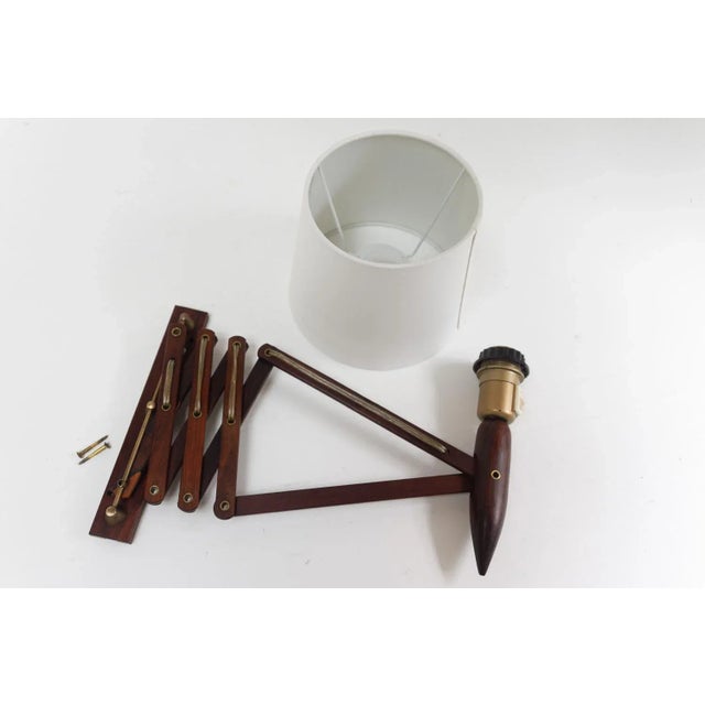 Mid-Century Danish Rosewood Scissor Wall Lamp, 1960s For Sale - Image 16 of 18