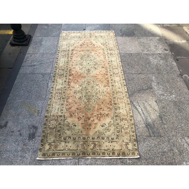 Turkish Tribal Vintage Faded Area Rug - 2′9″ × 6′4″ For Sale - Image 10 of 10