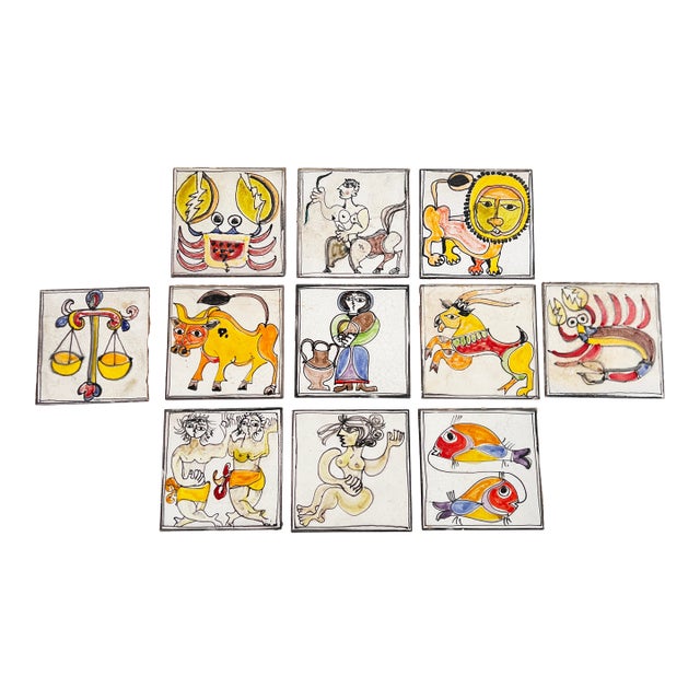 C.1960s Giovanni DeSimone Italian Tiles, After Picasso, Set - 11 For Sale