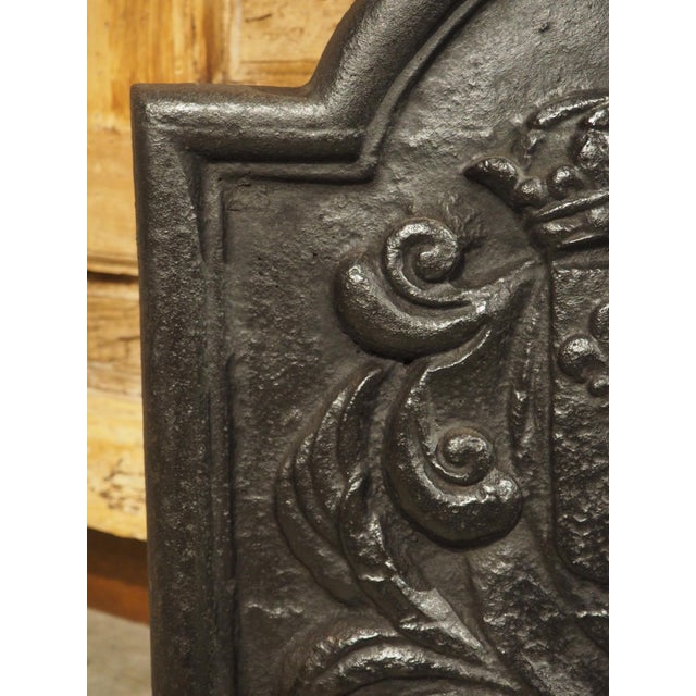 Small 19th Century French Royal Coat of Arms Cast Iron Fireback For Sale - Image 12 of 16
