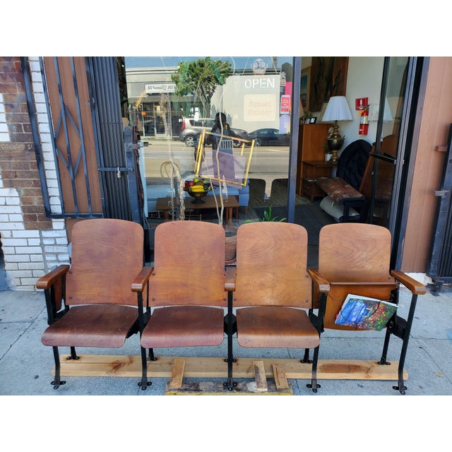 American Vintage Theater Seat Row For Sale - Image 3 of 14