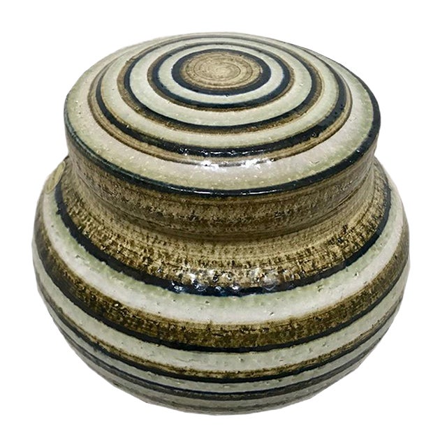 Ceramic Art Pot with Lid from Søholm Stoneware, 1960s For Sale