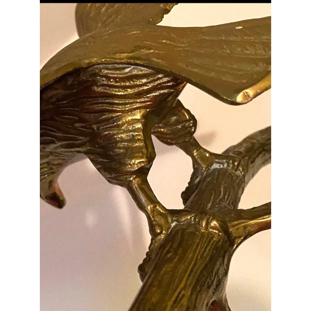 Metal Large Vintage Brass Eagle Sculpture For Sale - Image 7 of 9