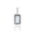 Not Yet Made - Made To Order Baguette Cut 1.7 Ct Aquamarine & Diamond Halo Pendant Charm in 925 Sterling Silver For Sale - Image 5 of 13