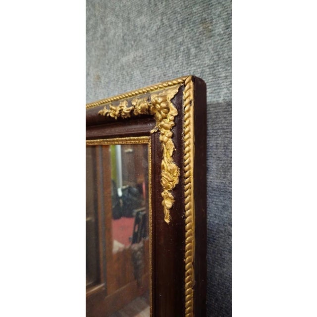 Antique Mirror in Carved and Gilded Wood For Sale - Image 4 of 7