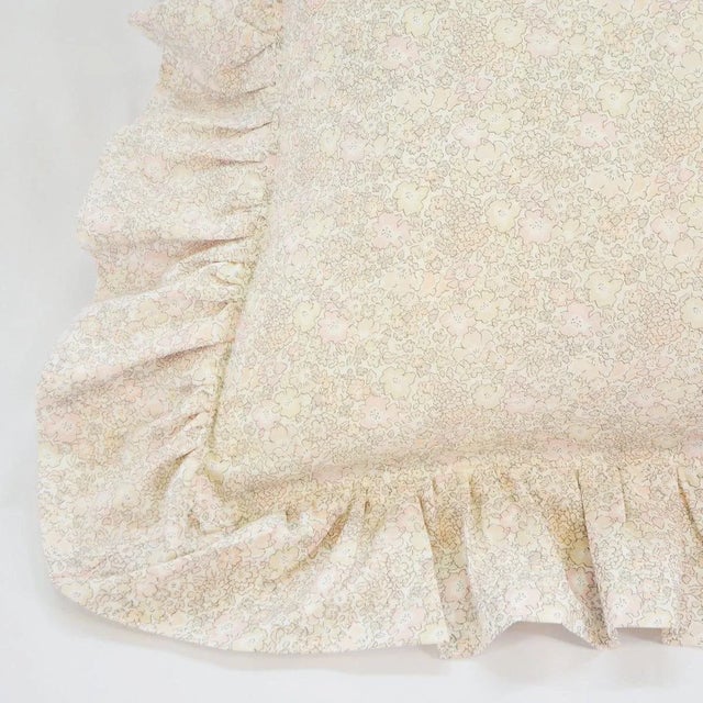 Ruffle Cushion Made With Liberty Fabric Michelle Sand For Sale - Image 4 of 5
