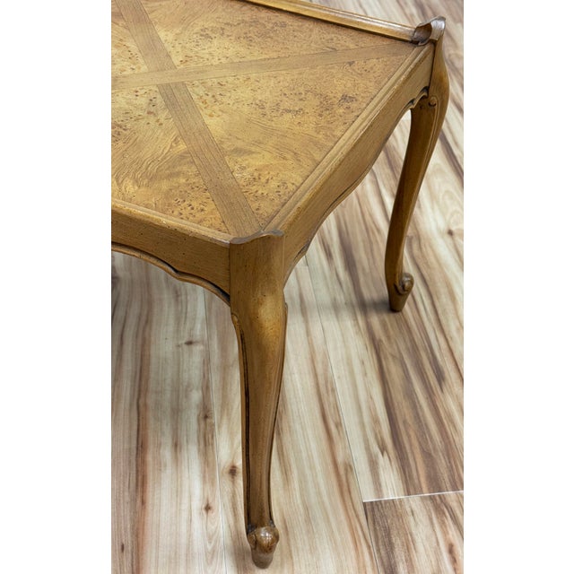 Vintage French Provincial Side Table With Burlwood Inlay For Sale - Image 9 of 9