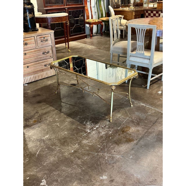 Early 21st Century Italian Maison Bagues Design Gilt Brass Coffee Table For Sale - Image 5 of 8