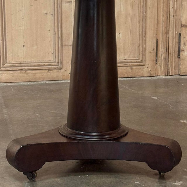 19th Century French Louis Philippe Period Mahogany Center Table With Original Carrara Marble Top For Sale - Image 11 of 16