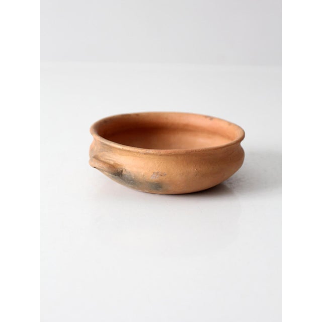 Ceramic Antique Terra Cotta Bowl With Loop Handles For Sale - Image 7 of 10