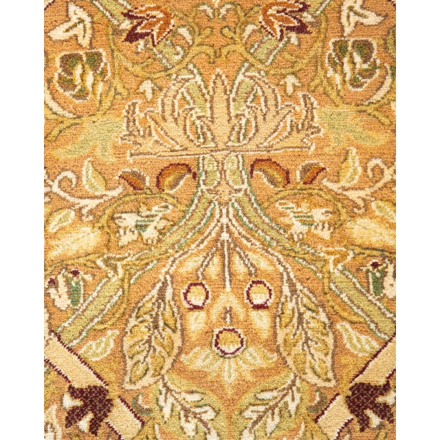Traditional Mogul, One-of-a-Kind Hand-Knotted Runner Rug - Brown, 4' 1" x 9' 10" For Sale - Image 3 of 8