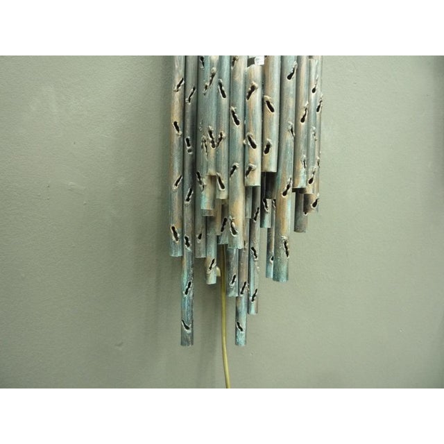 Brown Mid-Century Brutalist Copper Wall Lamps, 1970s, Set of 2 For Sale - Image 8 of 15