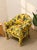 Mid-Century Modern Vintage Postmodern Yellow Jungle Print Barrel Lounge Chair For Sale - Image 3 of 12