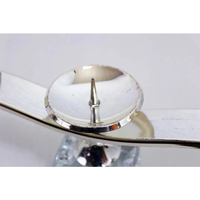 Candleholder in Glass and Silver Metal from Peill & Putzler, 1970s For Sale - Image 10 of 12