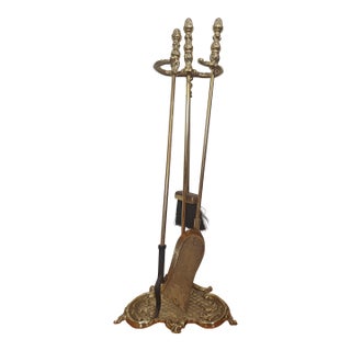 Early 20th Century Victorian Luxury Fireplace Tool Set- 4 Pieces For Sale