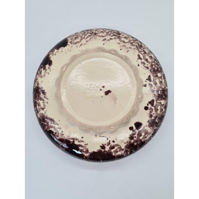 1960s Large Decorative Ceramic Platter with Rose Relief from Jasba Keramik, Germany, 1960s For Sale - Image 5 of 12