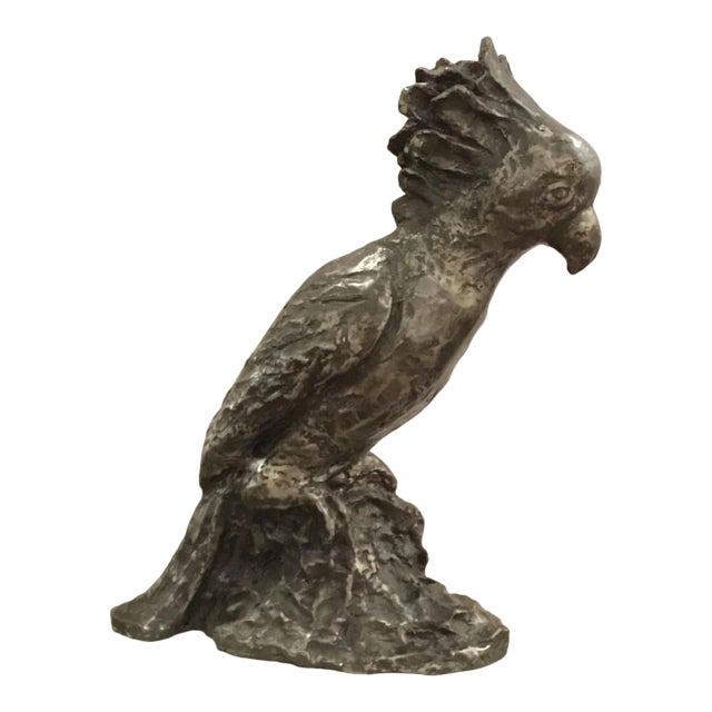 Arteriors Large Modern Aged Metal Cockatoo Sculpture Chairish