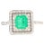 1.54 Carat Emerald Diamond 18 Karat White Gold Engagement Ring, size 7 For Sale